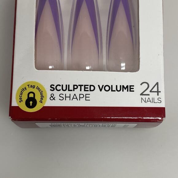 KISS Sculpted Neon Nails Extra Long 24 Ct Purple Tips New DSN05Y8 - Picture 5 of 6